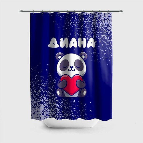 Шторка для ванной Диана панда с сердечком / 3D-принт – фото 1