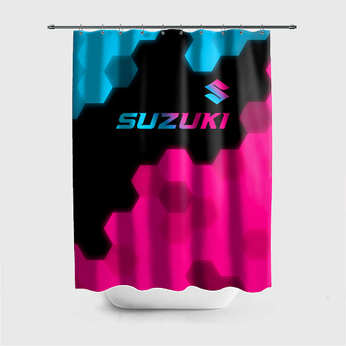 Шторка для ванной Suzuki - neon gradient: символ сверху / 3D-принт – фото 1