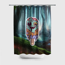 Шторка для душа Зомби - мороженое, цвет: 3D-принт