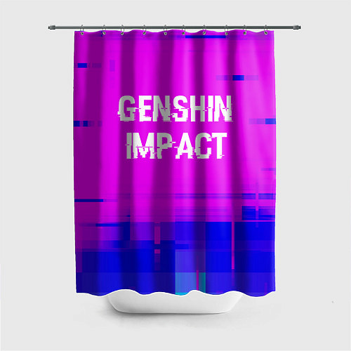 Шторка для ванной Genshin Impact glitch text effect: символ сверху / 3D-принт – фото 1