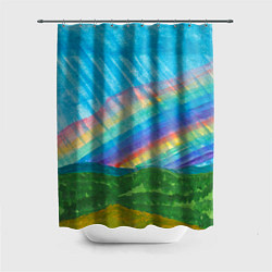 Шторка для душа Летний дождь радуга, цвет: 3D-принт