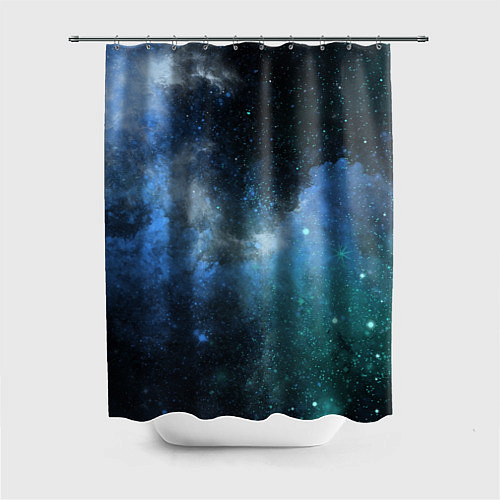 Шторка для ванной Акварель галактики / 3D-принт – фото 1