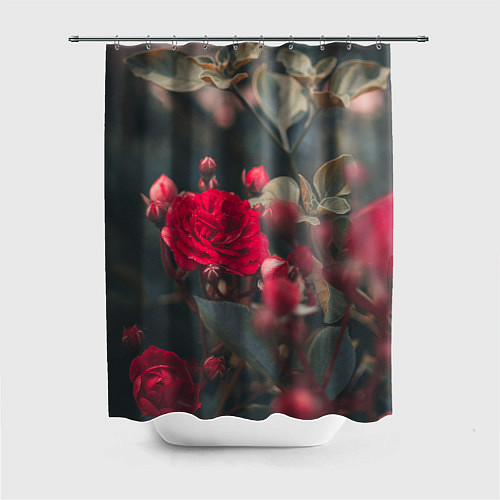 Шторка для ванной Красная дикая роза / 3D-принт – фото 1