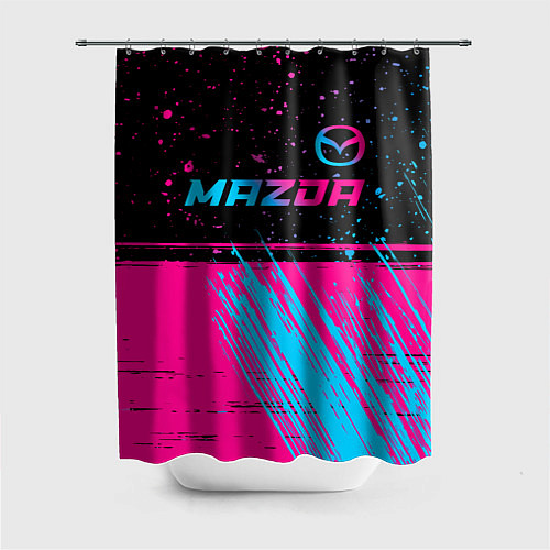 Шторка для ванной Mazda - neon gradient: символ сверху / 3D-принт – фото 1
