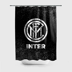 Шторка для душа Inter с потертостями на темном фоне, цвет: 3D-принт