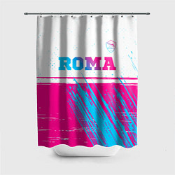 Шторка для ванной Roma neon gradient style: символ сверху