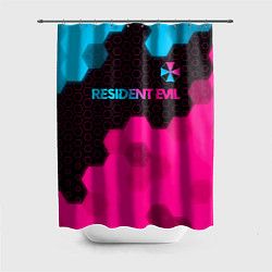 Шторка для ванной Resident Evil - neon gradient: символ сверху