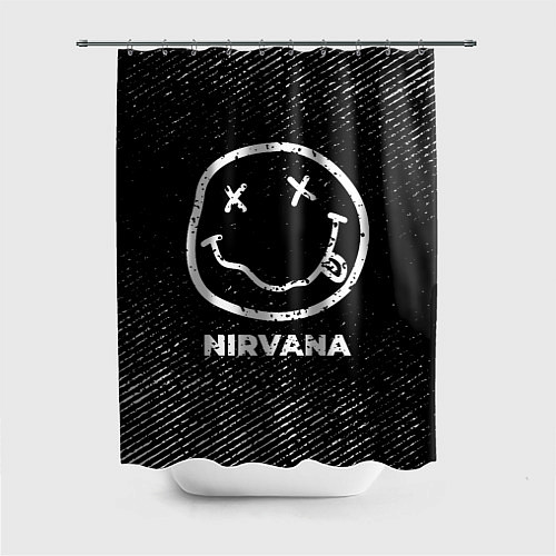 Шторка для ванной Nirvana с потертостями на темном фоне / 3D-принт – фото 1