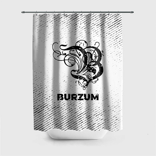 Шторка для ванной Burzum с потертостями на светлом фоне / 3D-принт – фото 1