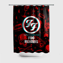 Шторка для душа Foo Fighters rock glitch, цвет: 3D-принт