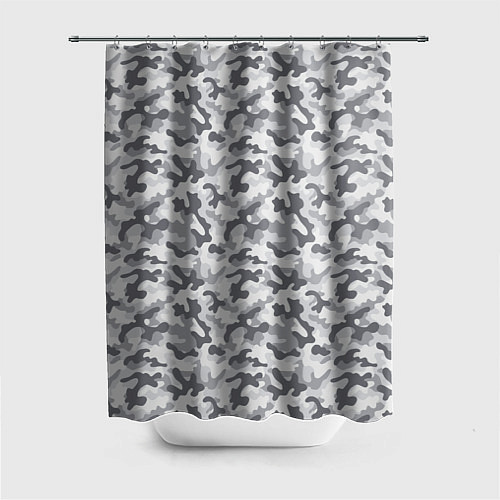 Шторка для ванной Камуфляж зимний мелкий / 3D-принт – фото 1