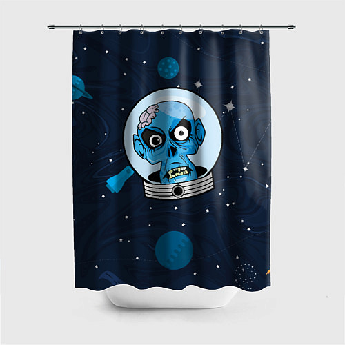 Шторка для ванной Череп в космосе / 3D-принт – фото 1