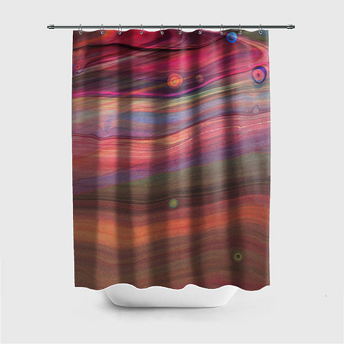 Шторка для ванной Розово-оранжевый абстрактный песок / 3D-принт – фото 1