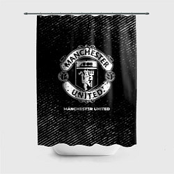 Шторка для ванной Manchester United с потертостями на темном фоне