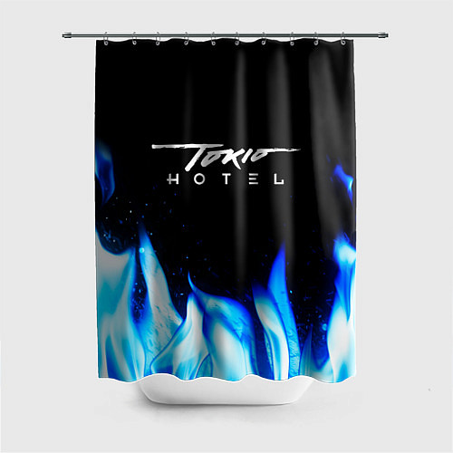 Шторка для ванной Tokio Hotel blue fire / 3D-принт – фото 1
