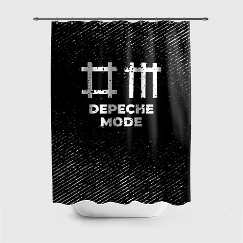 Шторка для ванной Depeche Mode с потертостями на темном фоне / 3D-принт – фото 1