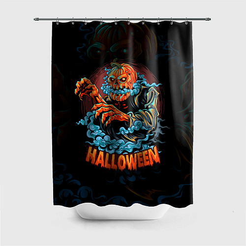 Шторка для ванной Жуткий Хэллоуин Halloween / 3D-принт – фото 1