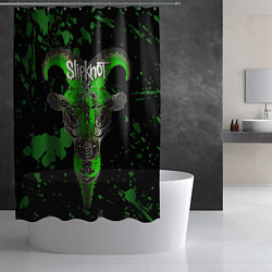 Шторка для душа Slipknot зеленый козел, цвет: 3D-принт — фото 2