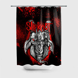 Шторка для душа Slipknot - красный козел, цвет: 3D-принт