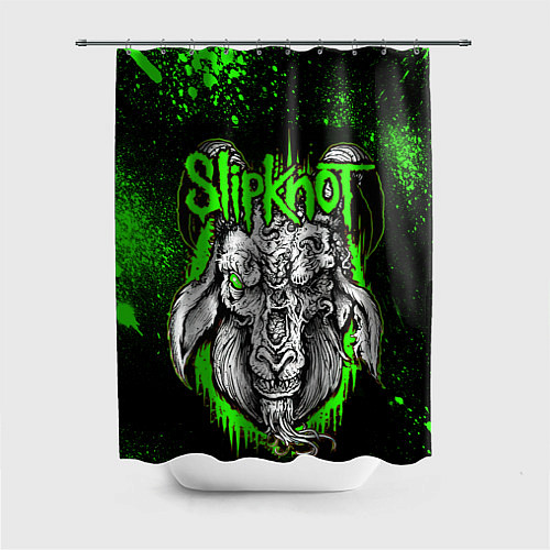 Шторка для ванной Slipknot зеленый козел / 3D-принт – фото 1