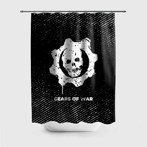 Шторка для ванной Gears of War с потертостями на темном фоне / 3D-принт – фото 1