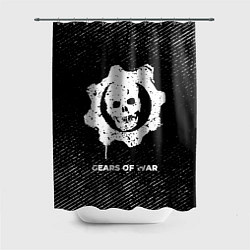 Шторка для ванной Gears of War с потертостями на темном фоне