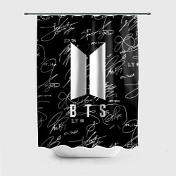 Шторка для душа BTS - Автографы, цвет: 3D-принт