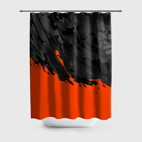 Шторка для ванной Black & Orange / 3D-принт – фото 1