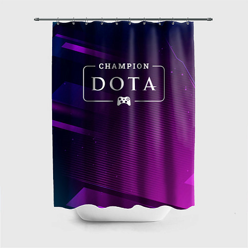 Шторка для ванной Dota gaming champion: рамка с лого и джойстиком на / 3D-принт – фото 1