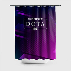 Шторка для ванной Dota gaming champion: рамка с лого и джойстиком на
