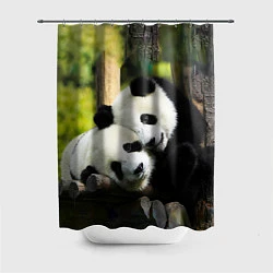 Шторка для душа Влюблённые панды, цвет: 3D-принт