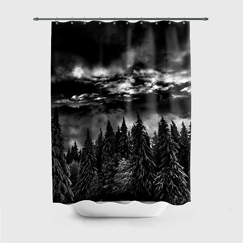 Шторка для ванной Night Forest / 3D-принт – фото 1