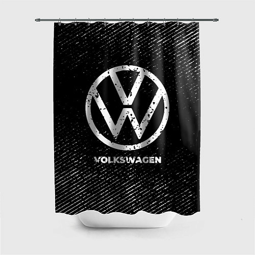 Шторка для ванной Volkswagen с потертостями на темном фоне / 3D-принт – фото 1