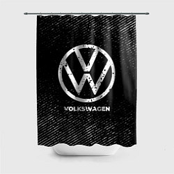 Шторка для душа Volkswagen с потертостями на темном фоне, цвет: 3D-принт