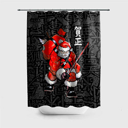 Шторка для душа Santa Claus Samurai, цвет: 3D-принт