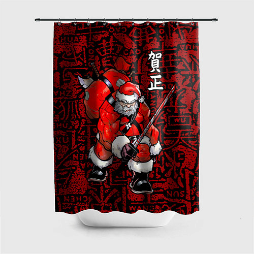 Шторка для ванной Santa Claus Samurai / 3D-принт – фото 1