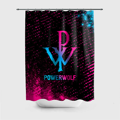 Шторка для ванной Powerwolf - neon gradient / 3D-принт – фото 1