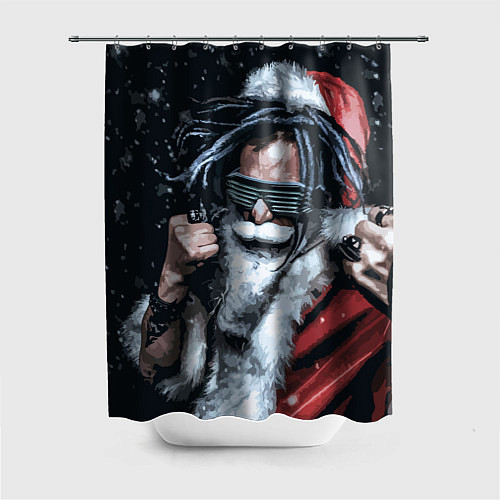 Шторка для ванной Cool Santa Rastaman / 3D-принт – фото 1