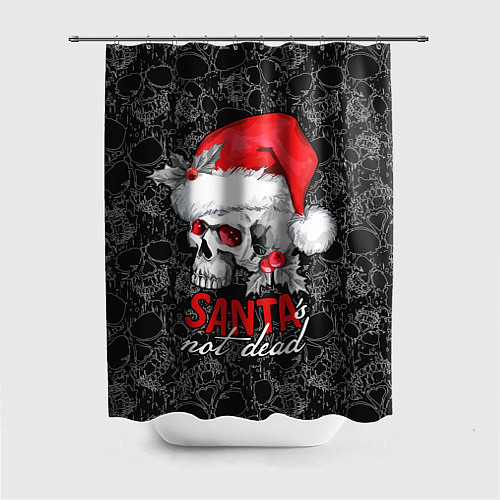 Шторка для ванной Skull in red hat, Santa is not dead / 3D-принт – фото 1
