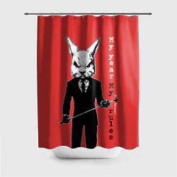 Шторка для душа Dangerous rabbit, my year - my rules, цвет: 3D-принт