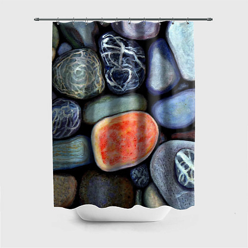 Шторка для ванной Цветные камушки / 3D-принт – фото 1