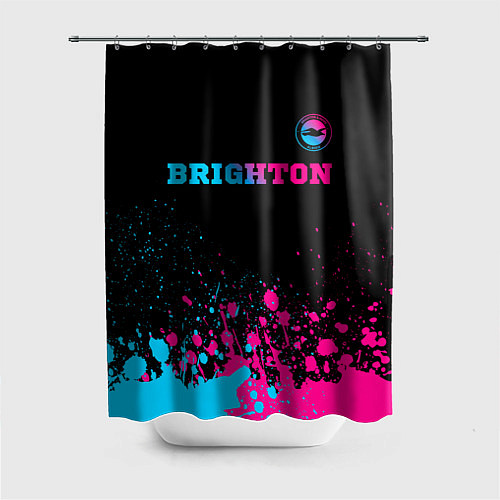 Шторка для ванной Brighton - neon gradient: символ сверху / 3D-принт – фото 1