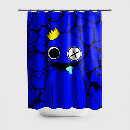 Шторка для ванной Радужные друзья персонаж Синий / 3D-принт – фото 1