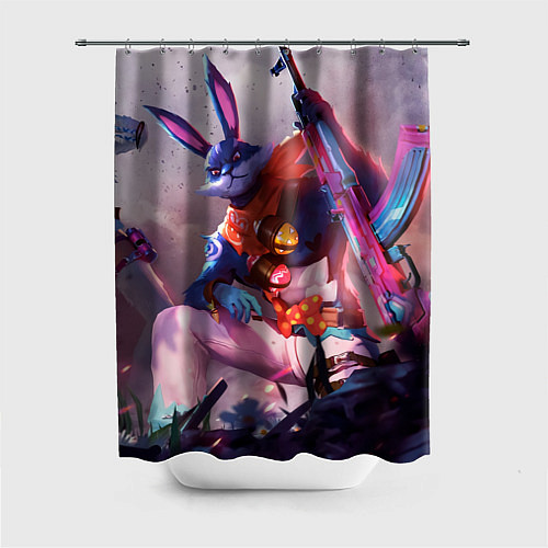 Шторка для ванной Free Fire - Кролик / 3D-принт – фото 1