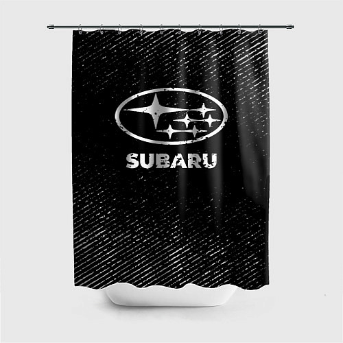 Шторка для ванной Subaru с потертостями на темном фоне / 3D-принт – фото 1