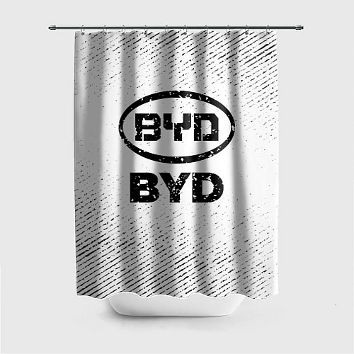 Шторка для ванной BYD с потертостями на светлом фоне / 3D-принт – фото 1