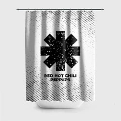 Шторка для душа Red Hot Chili Peppers с потертостями на светлом фо, цвет: 3D-принт