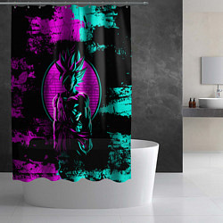 Шторка для душа Неоновый гоку блэк, цвет: 3D-принт — фото 2