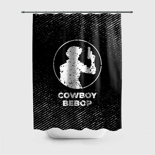 Шторка для ванной Cowboy Bebop с потертостями на темном фоне / 3D-принт – фото 1