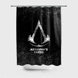 Шторка для душа Assassins Creed с потертостями на темном фоне, цвет: 3D-принт